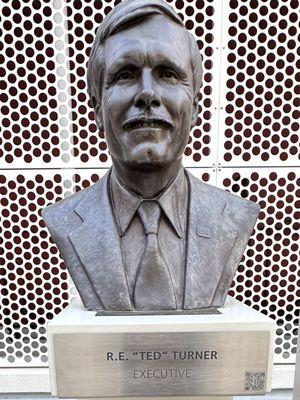 Ted Turner Bronze Bust. The Free Television Hall of Fame is hidden in the back in North Hollywood CA.