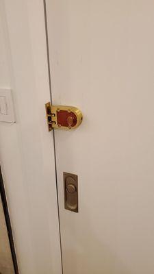 High security deadbolt installation interior side