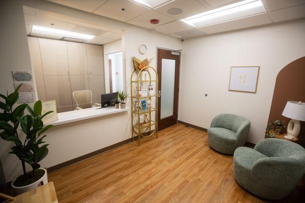 Check-in area - Our medical clinic team works together to ensure your privacy, comfort, and respectful high quality service you deserve.