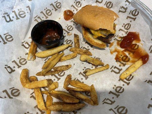 He devoured his burger!