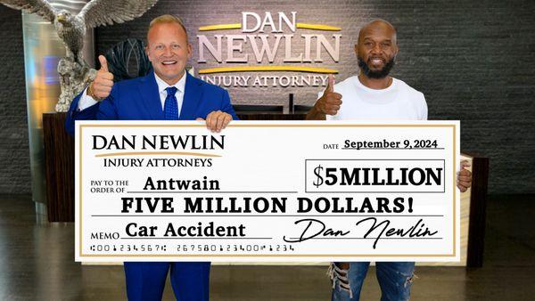 5 MILLION DOLLAR BIG WIN! Thanks to our relentless dedication the jury awarded Antwain an impressive $5 million. Call (407) 888-8000 today!