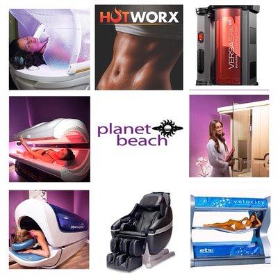 HOTWORX, Hot Cycle, Spray Tan, Red Light Collagen Therapy, Massage, UV Tanning