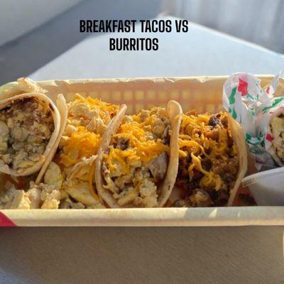 Breakfast tacos vs breakfast burritos