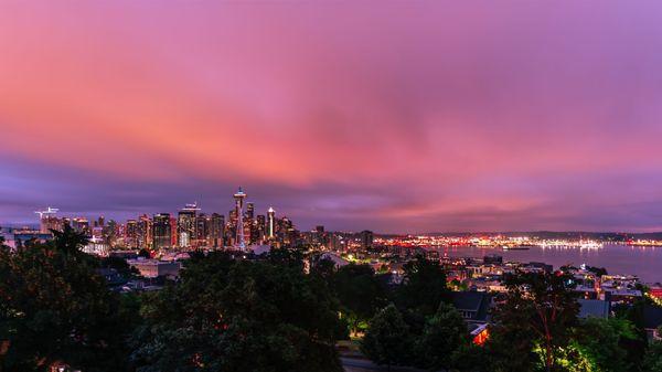 Seattle Skyline Downtown with Space Needle!