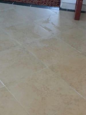 After pic of tile and grout being cleaned