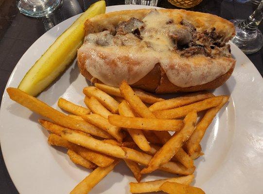 Philly cheese steak sandwich