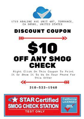 Ez Smog check coupon