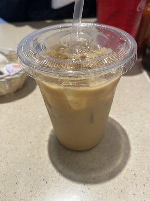 Cold brew coffee with lots of creamer added