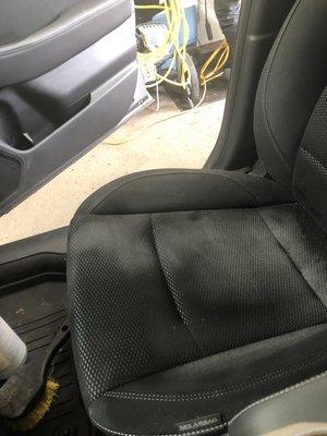 My seat mid-cleaning.