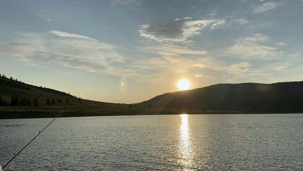 Sun rise on fish lake