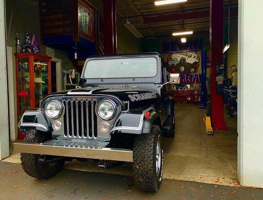 Josh's shop is clean and organized.