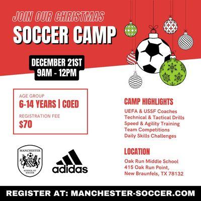 Christmas soccer camp 2024