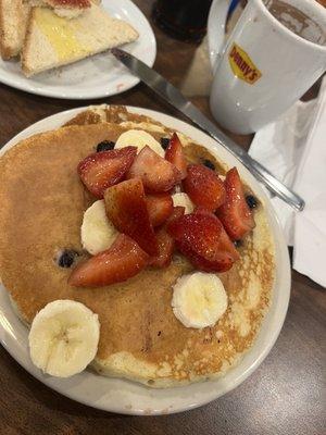 Banana Double Berry Pancake Breakfast