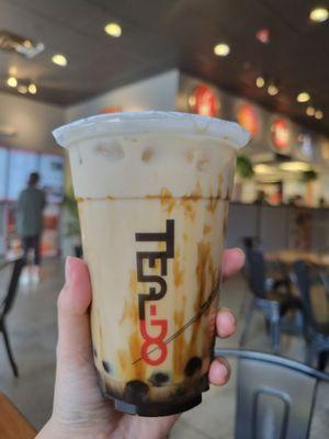 Brown sugar milk with boba