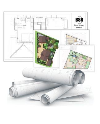 Large format printing for architectural and landscaping plans at any size.