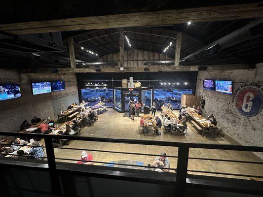 Main dining area from second floor.