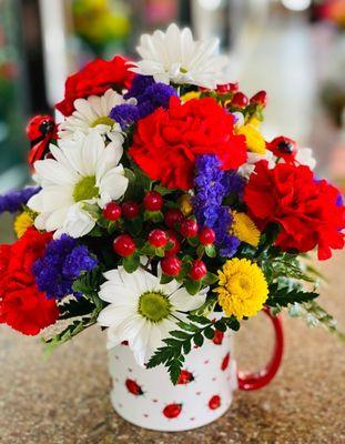 Photo in their shop of the flowers I sent my best friend