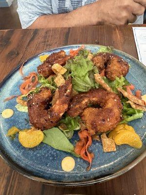 Sesame Ginger Shrimp salad.