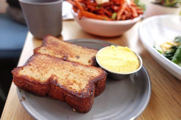 Banana toast with passion butter