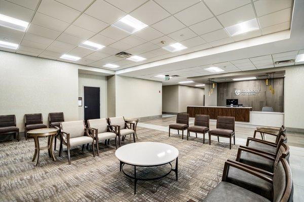 Cardiology Associates diagnostic imaging area second floor of heart center building on the campus of Springhill Medical Center.