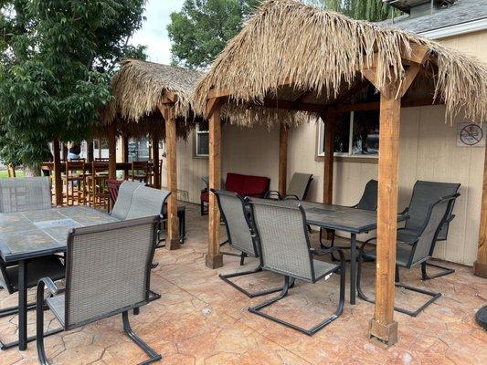 Outside tiki hut style patio