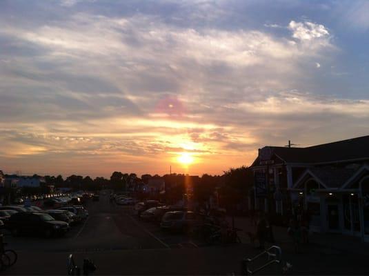 Sunset by the bandstand.