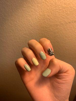 green gel nails