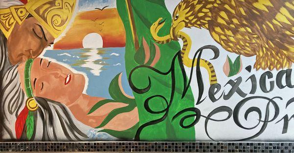 Beautiful mural inside Antojitos Coro York Mexican Grill.