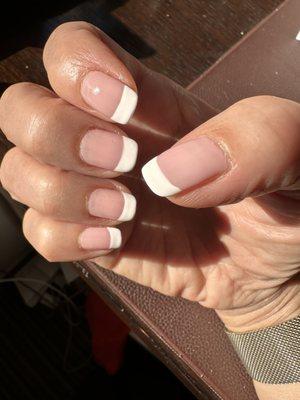 Love my American French manicure.