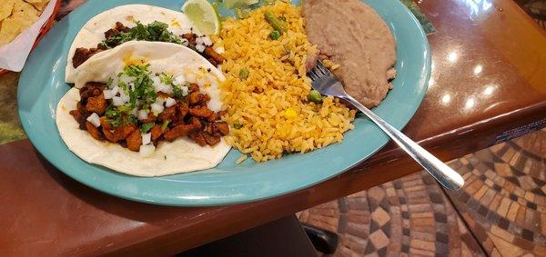 Al pastor taco plate