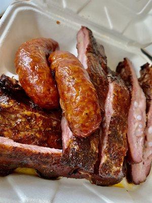 Hot Links 2 for $13 & 1/2 Rack Of Ribs $17