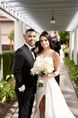 blush and white wedding