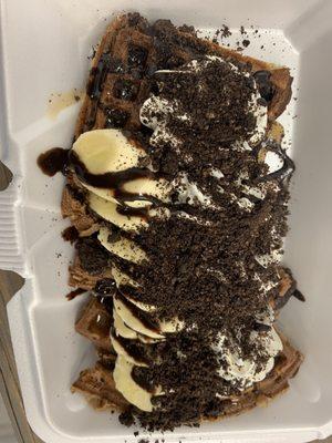 Oreo protein waffles