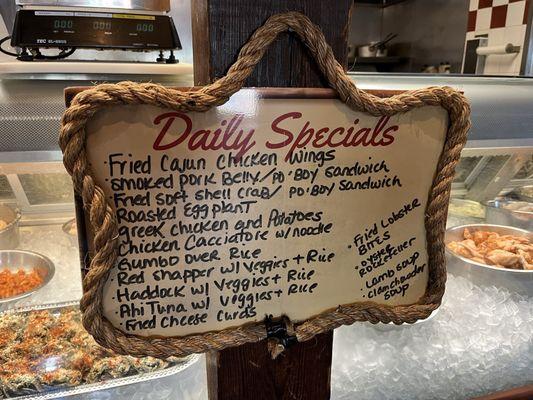 The daily specials