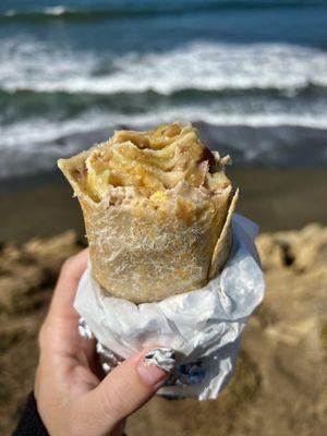 The best breakfast burrito with a side of the ocean :)