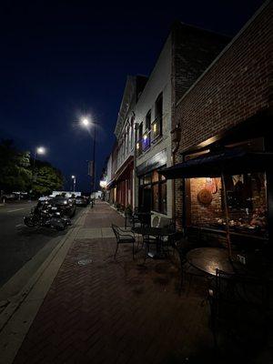 The historic waterfront shops