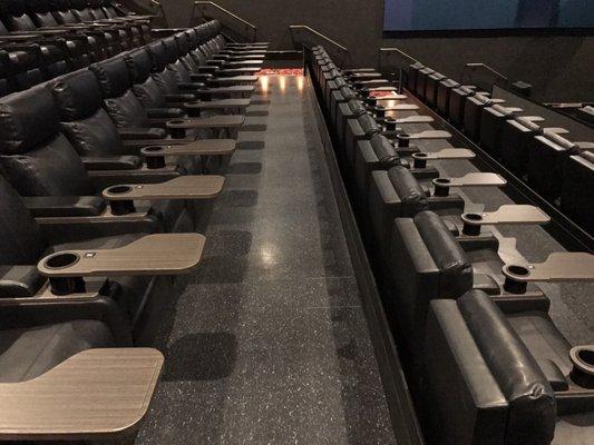 New theaters with recliner leather seats and tray tables for your food