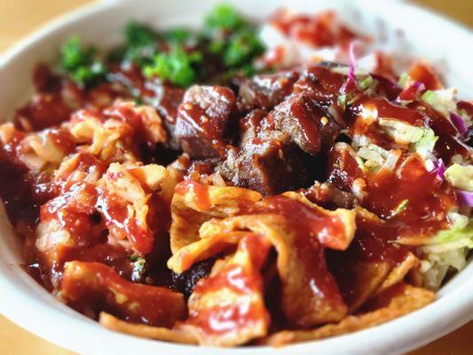 Bulgogi beef and Mexican Steak bowl customized. Get it at Kotaco aka Korean Taco.