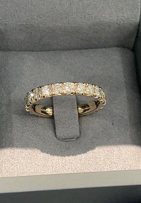 Diamond eternity wedding band 3.5 carats. This customer was completely blown away.