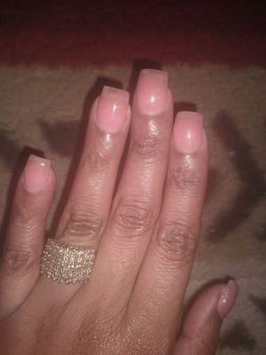 This months nails. My natural nails curved shaped light pink gel polish. $58