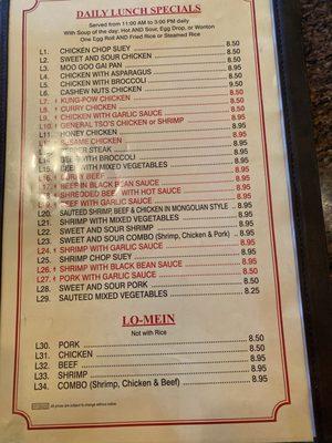 Good lunch Specials. L20 is my favorite