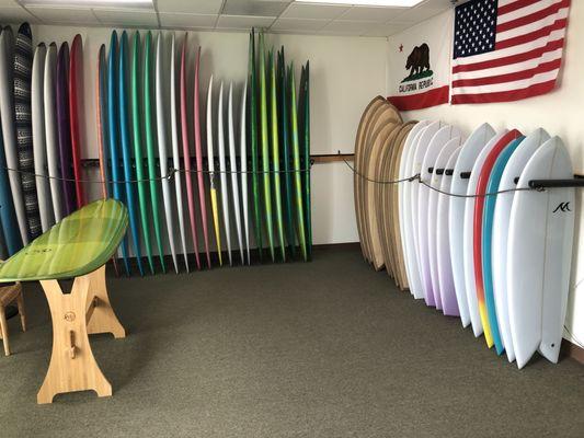 Front showroom of M21 Surfboards