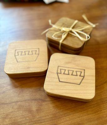 Hardwood coasters, set of 4