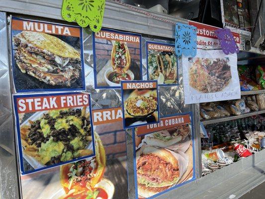 Images of the food they serve at Tacos El Rulas in Berkeley.