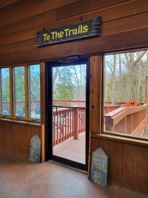 Deck with overlook and trailheads for Etawah Woods and Valley of the Ancients