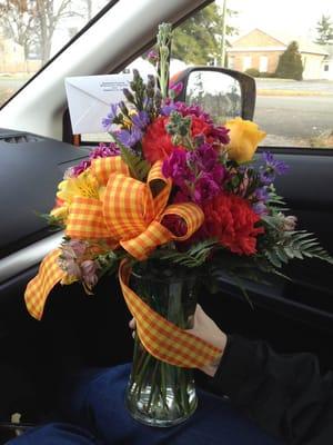 Get well bouquet $37.50... Plus tax made while we waited