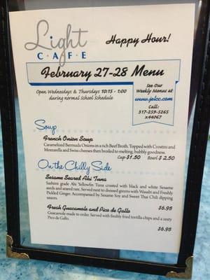 Feb 27 and 28 Menu