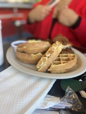 Waffles and chicken