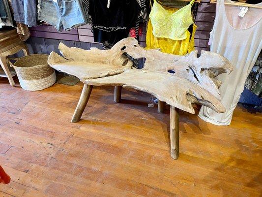 Driftwood bench