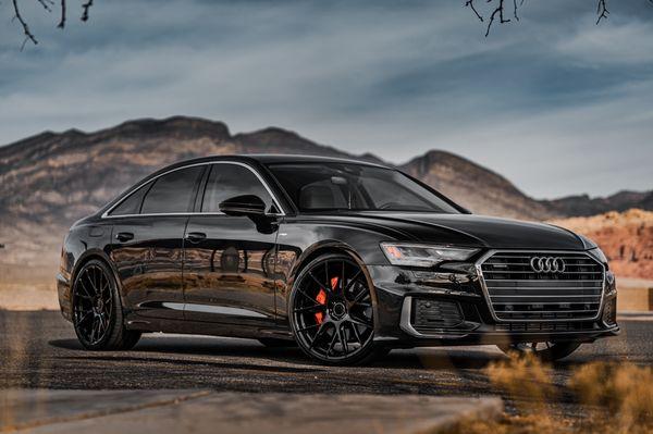 Audi sitting perfect on a set of wheels from Blaque Diamond!